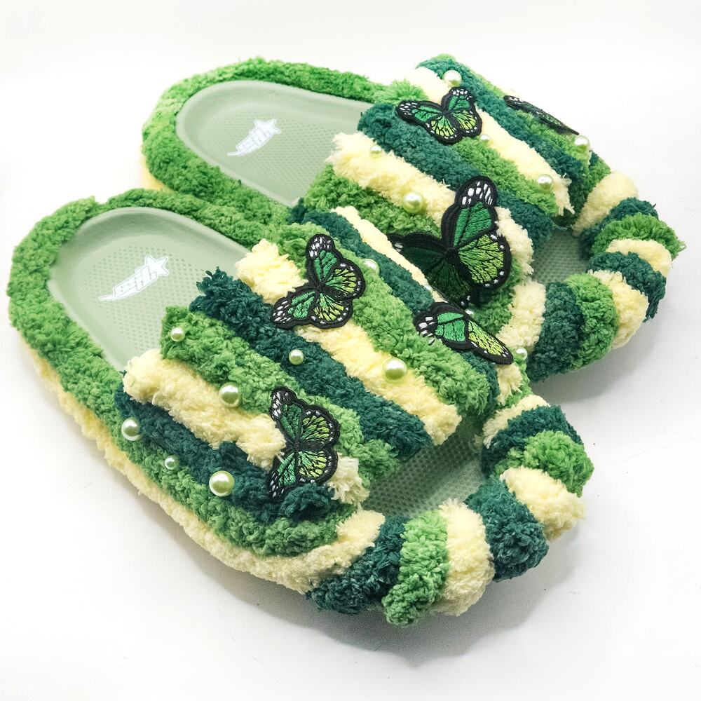 The Superstar Store Mother Nature Crochet Yarn Slides Green Size 9 Boho